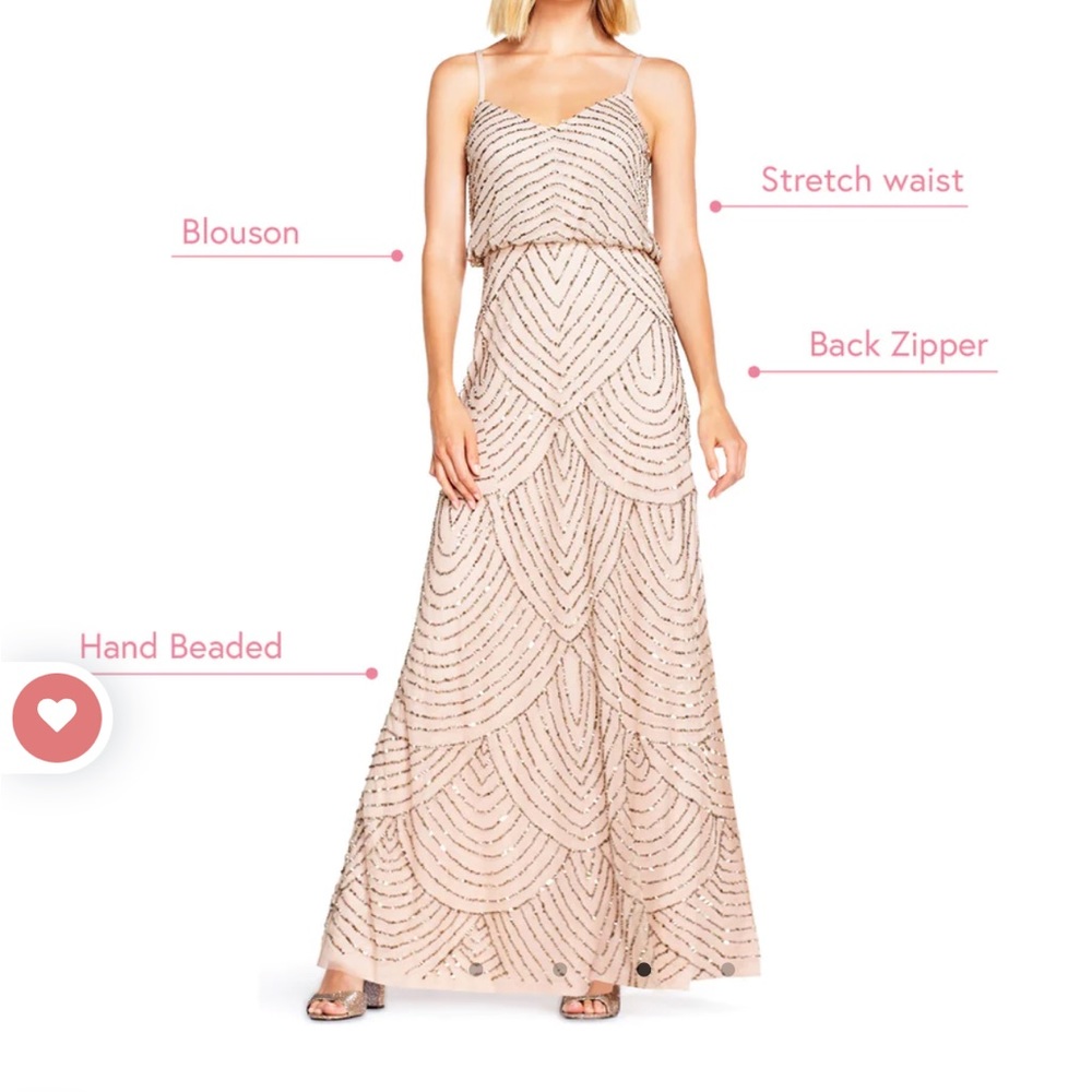 Adrianna Papell art deco beaded blouson dress